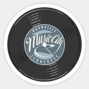 Nashville Music City Tennessee Vinyl Vintage Sticker